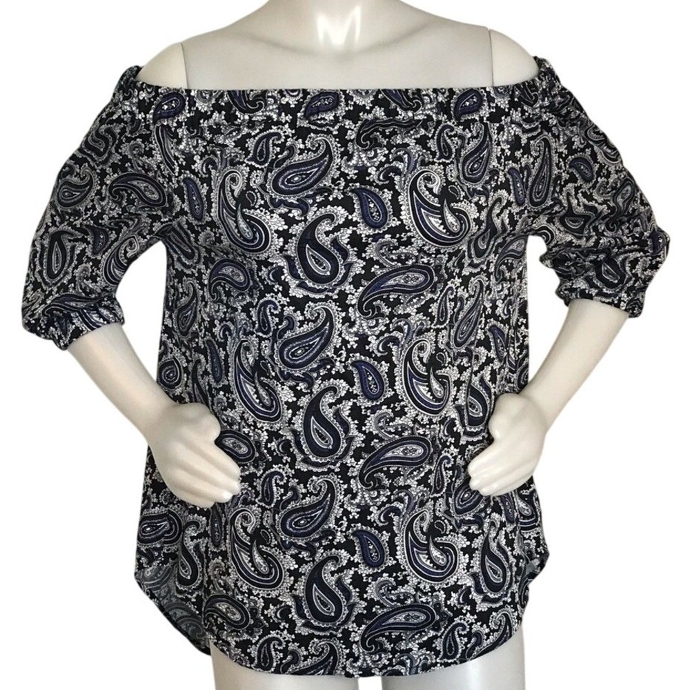 MICHAEL KORS PAISLEY OFF THE SHOULDER TOP‎